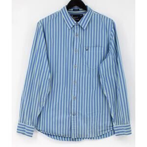 American Eagle Outfitters Shirt Mens 2XL Blue Striped Button Up Vintage Fit